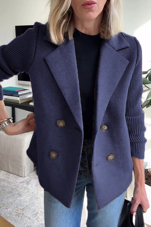Olivia – Double-Breasted Knit Blazer