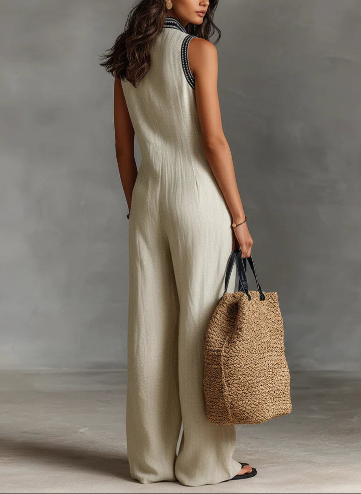 Fiamma  | Sleeveless jumpsuit with high collar