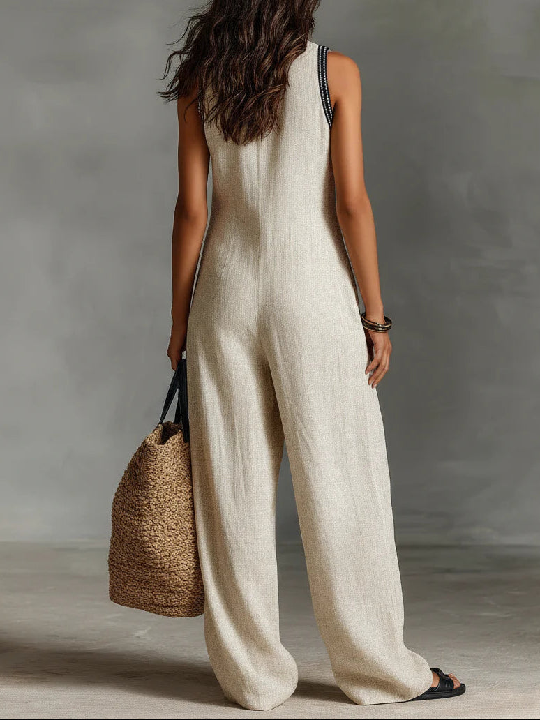 Fiamma  | Sleeveless jumpsuit with high collar