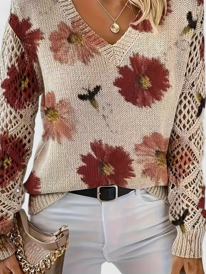Pilar |  Elegante suéter con estampado floral