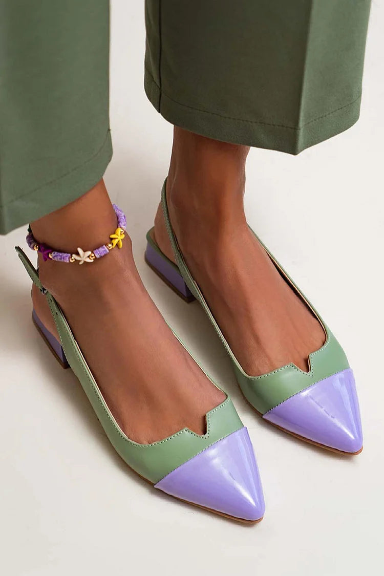 BELLARA - POINTED BALLET FLATS WITH BI-COLOR DETAIL