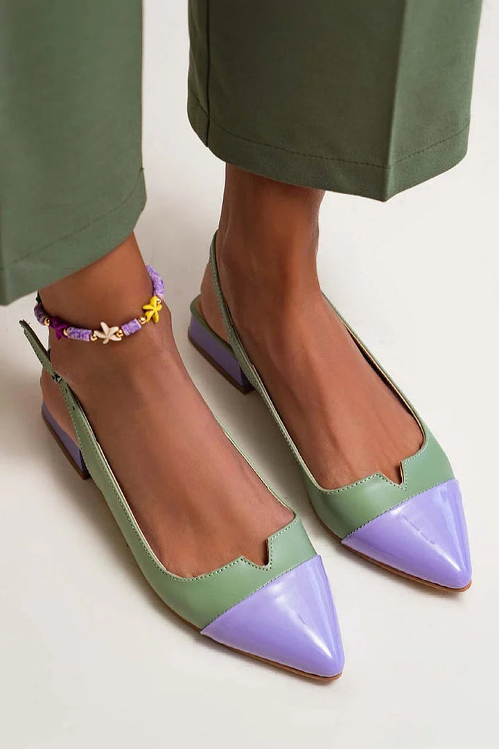BELLARA - POINTED BALLET FLATS WITH BI-COLOR DETAIL