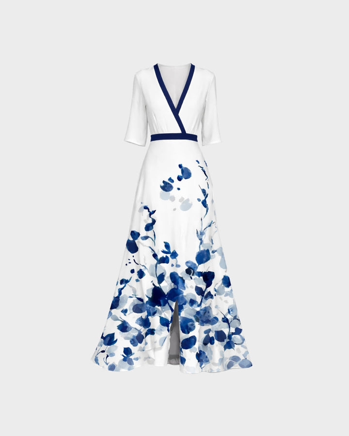 Pilar | Elegant Deep V Maxi Dress