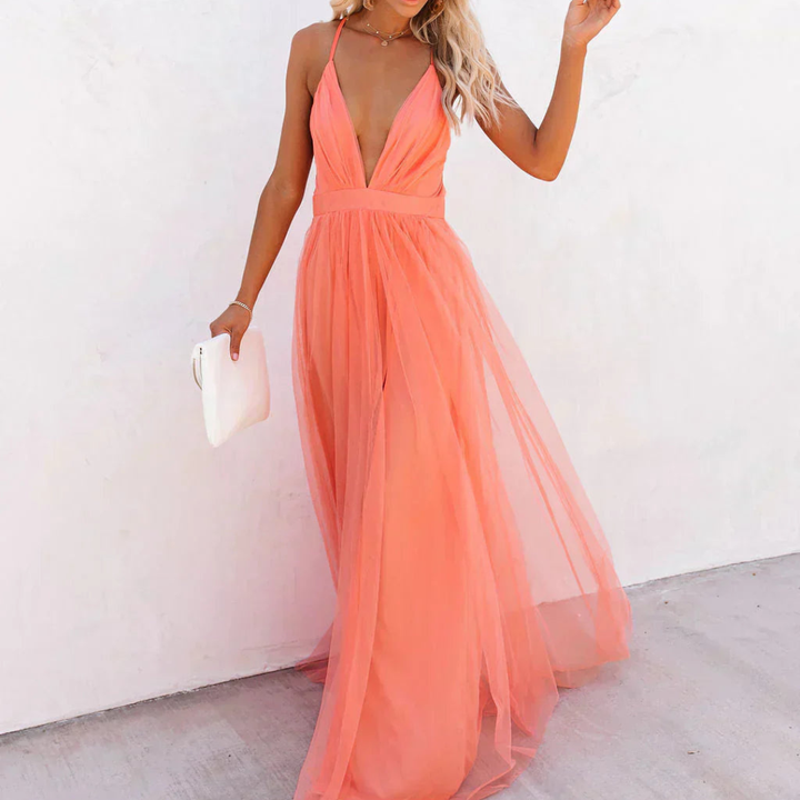 Willow - Coral Light Maxi Dress