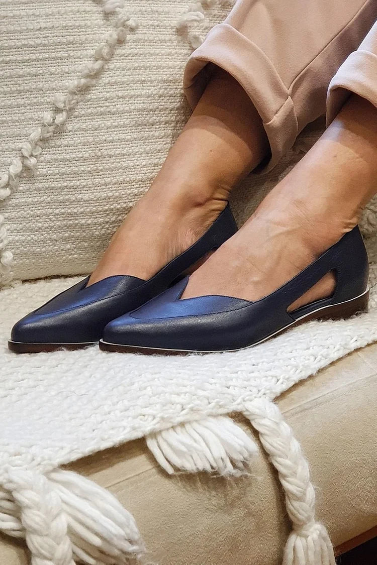 BALLET FLATS WITH SIDE CUT-OUT