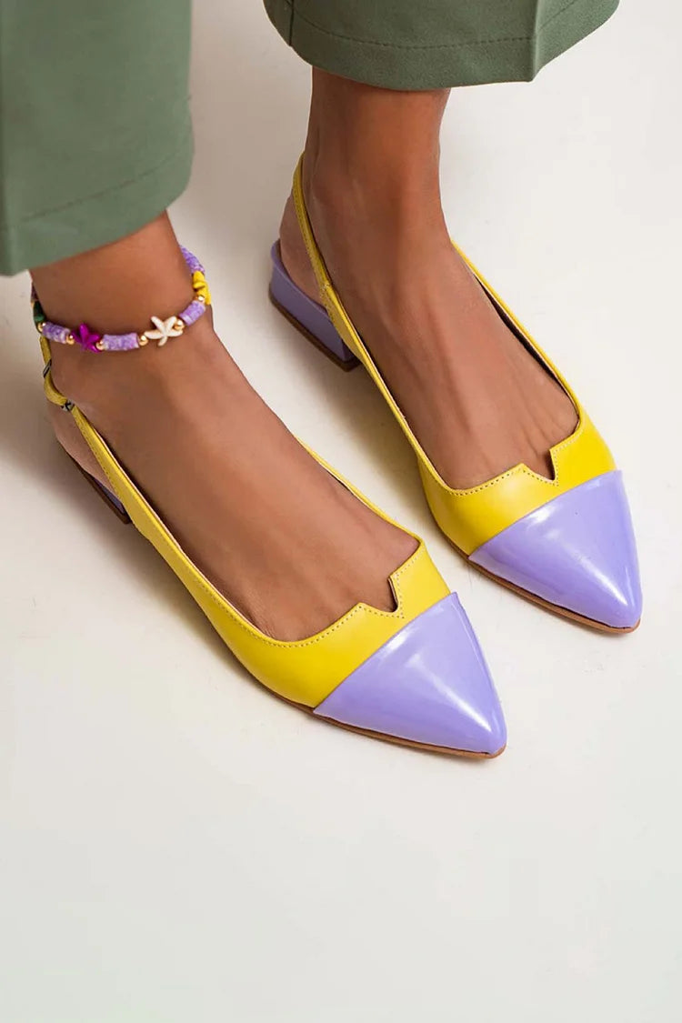 BELLARA - POINTED BALLET FLATS WITH BI-COLOR DETAIL