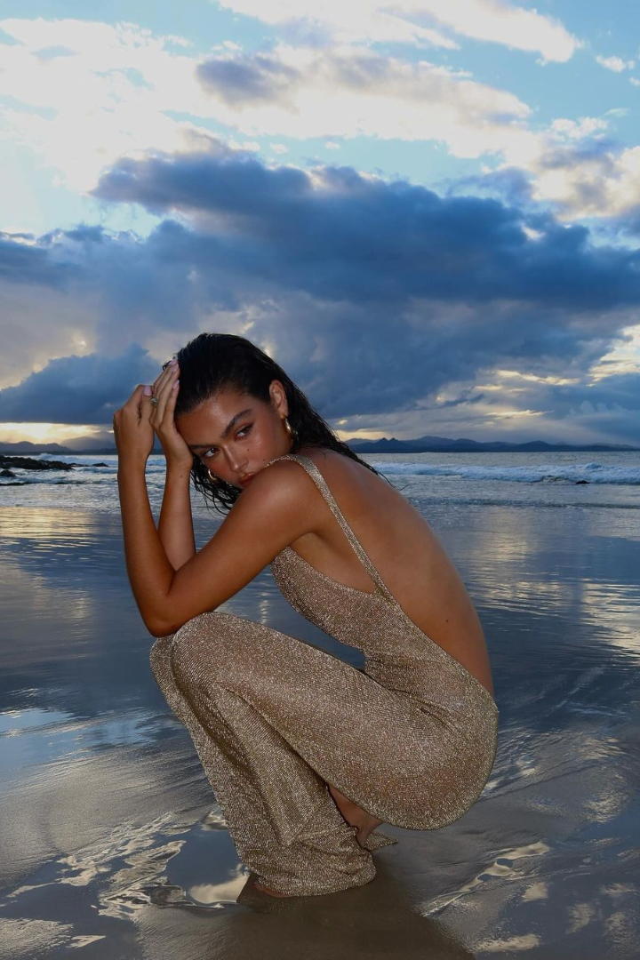Corliss™ | Embellished Backless Maxi Dress with Slit