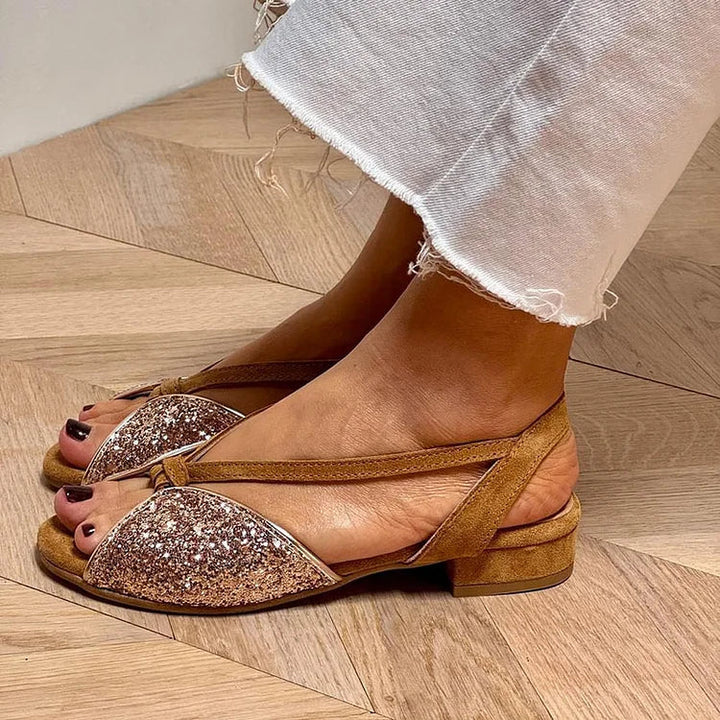 LOW GLITTER SANDALS