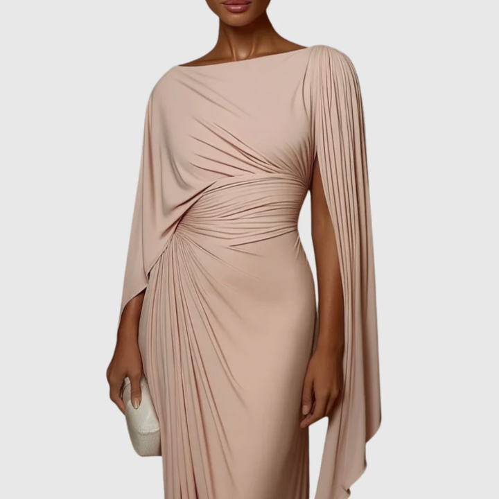 Lyssa – Pleated Drape Maxi Dress
