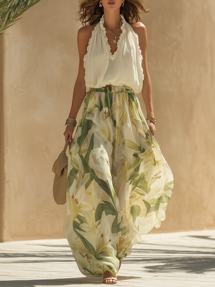 Lyselle | Elegant Airy Set with Floral Print