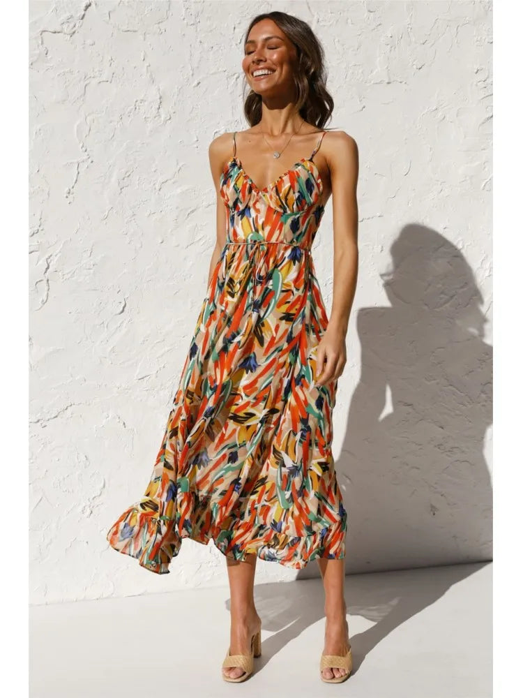 Eva - Colorful Midi Dress