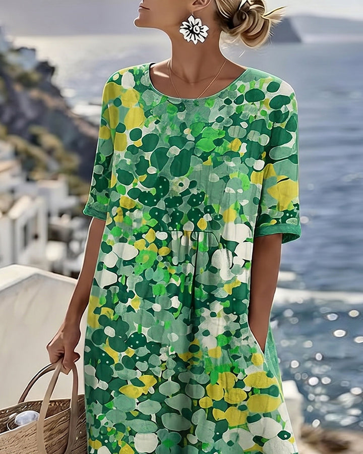 Elena | Loose and Lightweight Floral Midi Dress