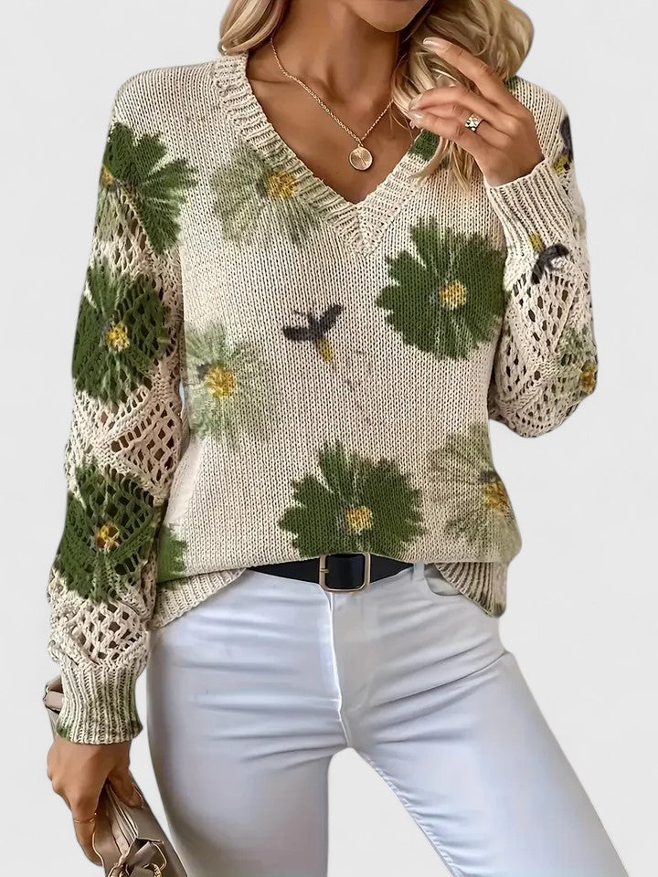 Pilar |  Elegante suéter con estampado floral