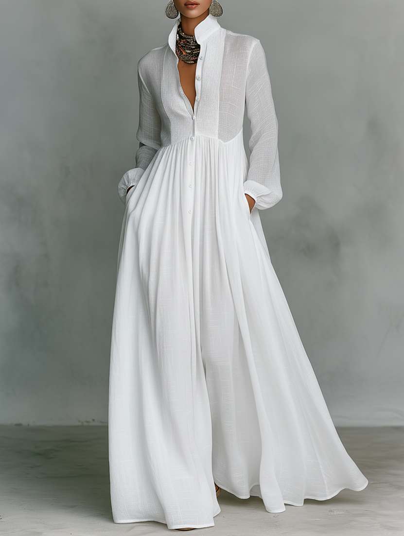 Alisa | Minimalist linen maxi dres