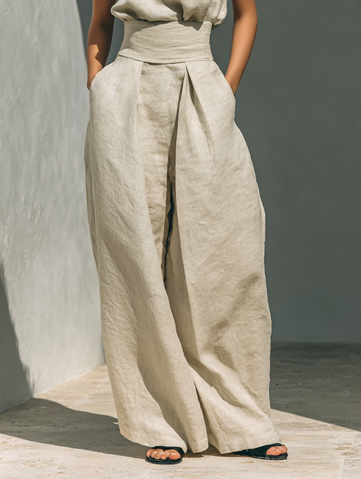 Ariel | Conjunto blusa de algodón y lino