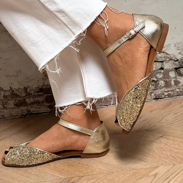 FLAT SANDAL WITH ANKLE STRAP