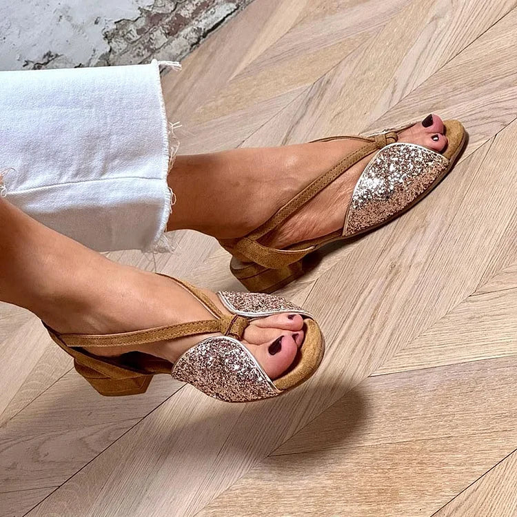 LOW GLITTER SANDALS