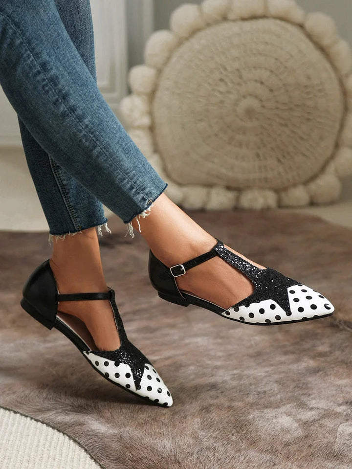 T-BAR BALLET FLATS WITH PATTERN