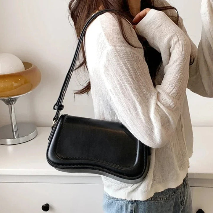 Cadence Wavy Flap Vegan Leather Handbag