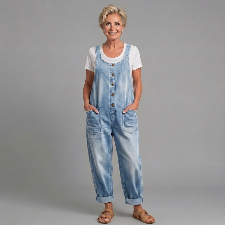 Saylor - Vintage Washed Cotton Denim Overalls