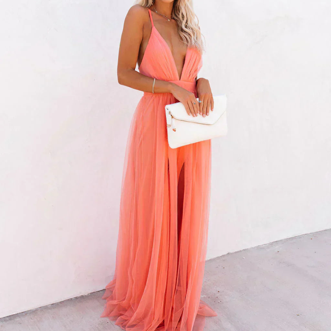 Willow - Coral Light Maxi Dress