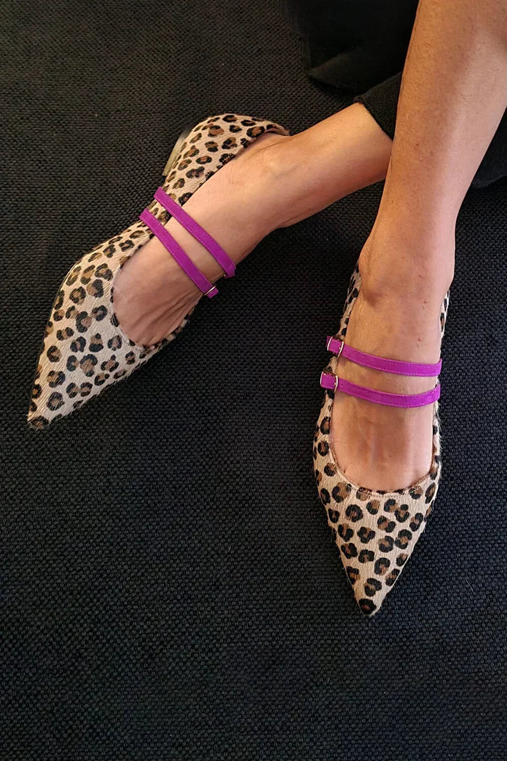 LEOPARD PRINT PUMPS WITH DOUBLE STRAP