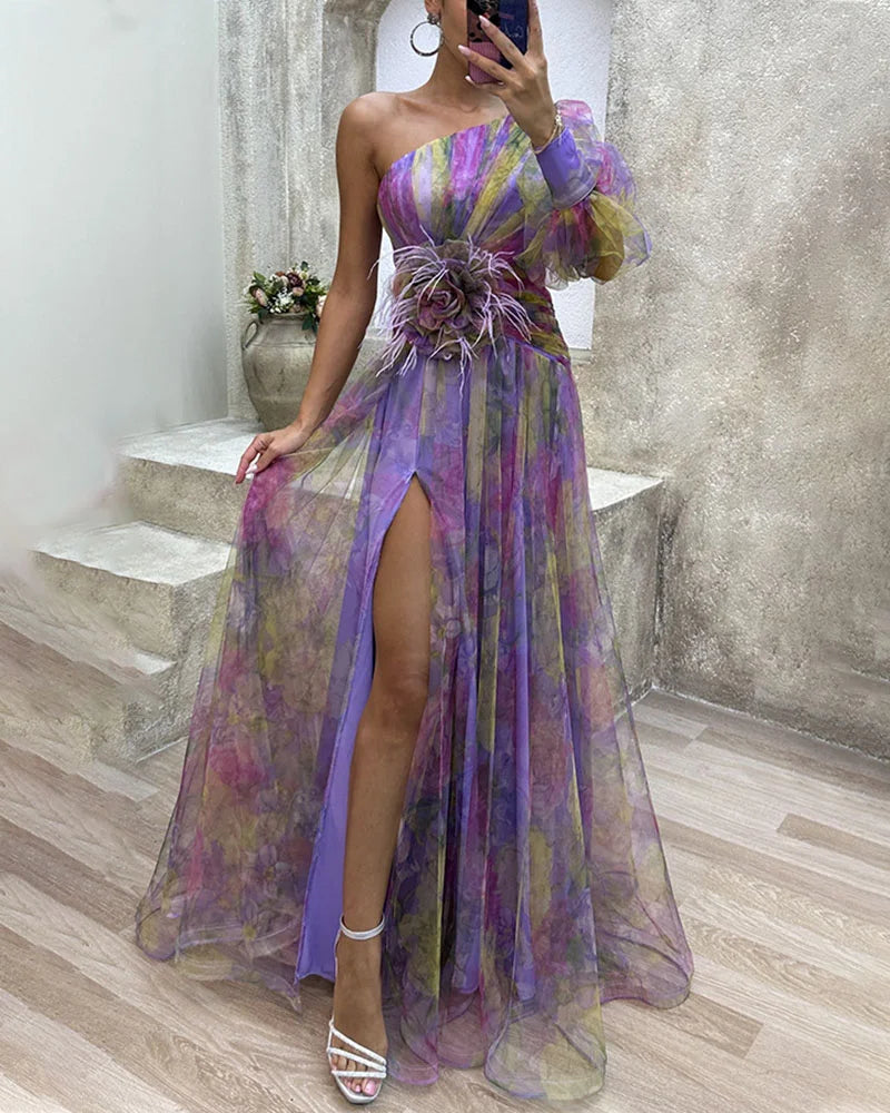 Cecelia - One Sleeve Maxi  Dress