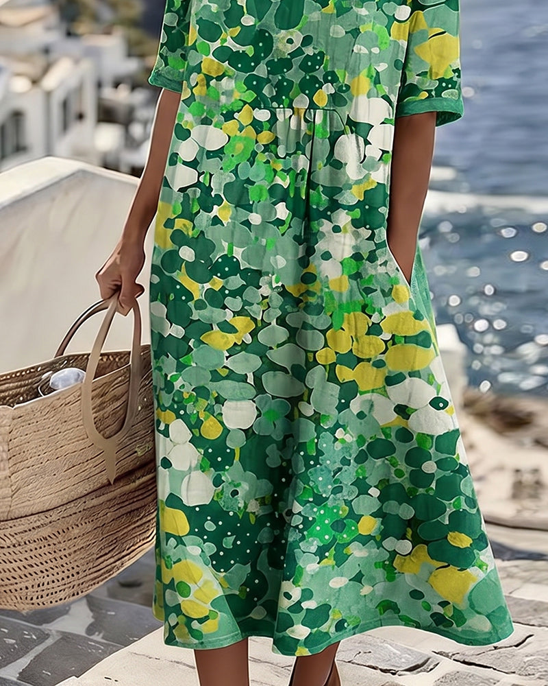 Elena | Loose and Lightweight Floral Midi Dress