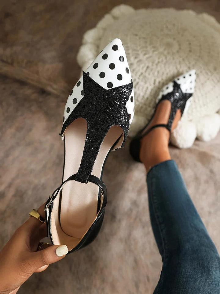 T-BAR BALLET FLATS WITH PATTERN