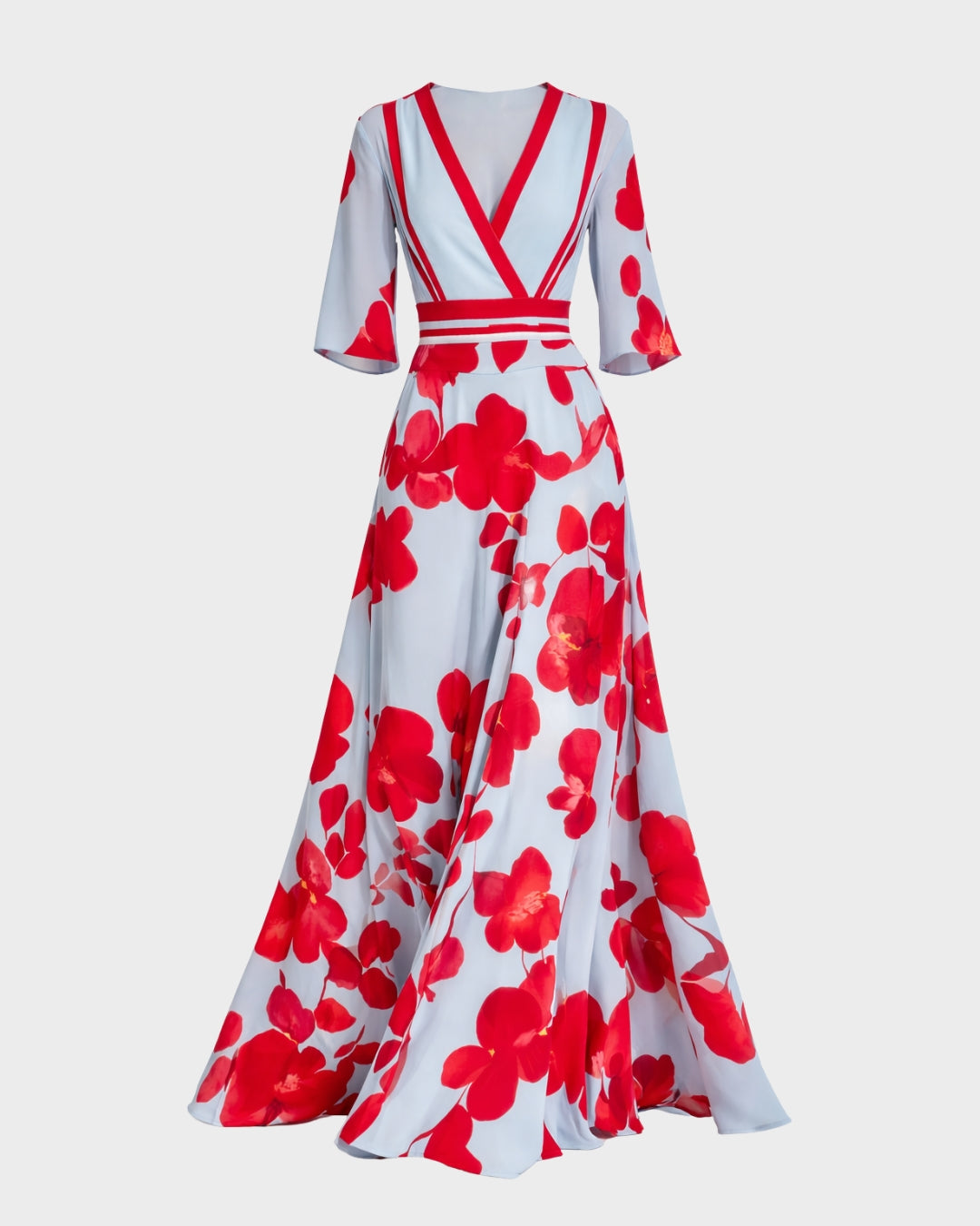 Pilar | Elegant Deep V Maxi Dress