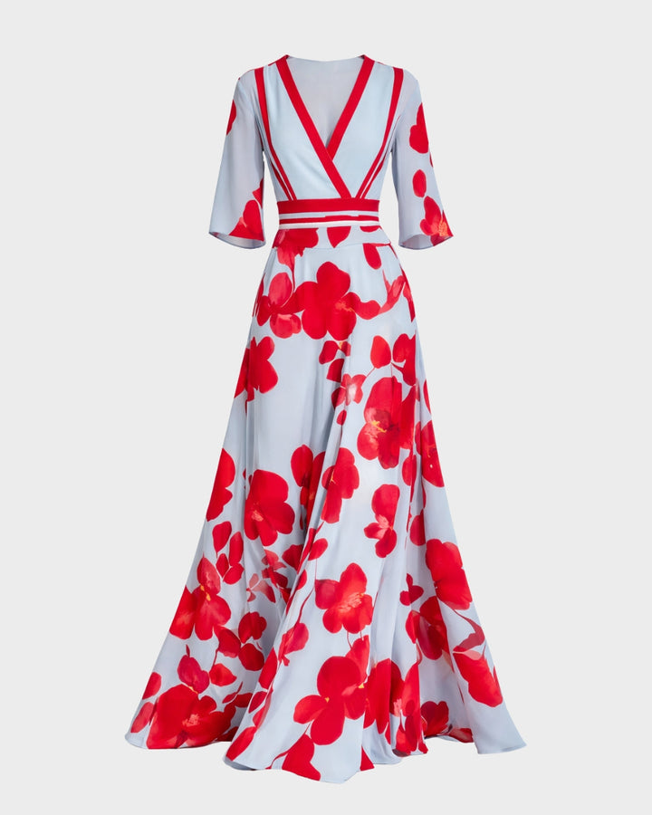 Pilar | Elegant Deep V Maxi Dress