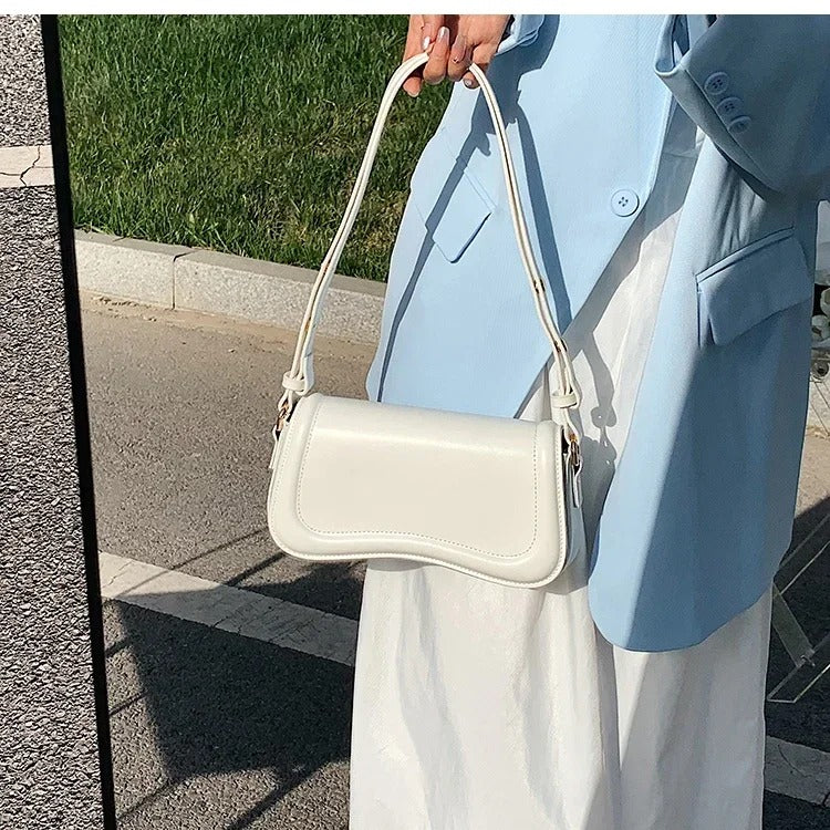 Cadence Wavy Flap Vegan Leather Handbag