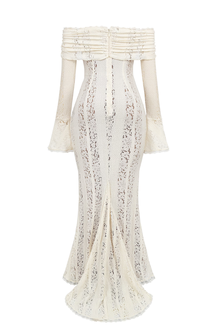Viraya – Off-the-shoulder crochet lace maxi dress