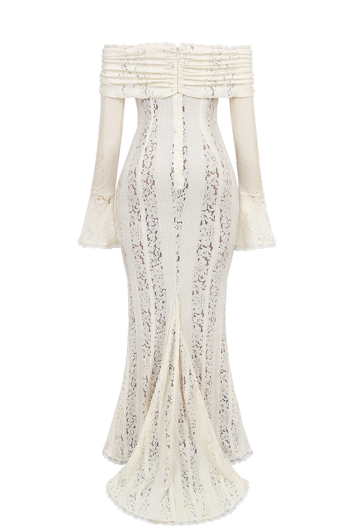 Viraya – Off-the-shoulder crochet lace maxi dress