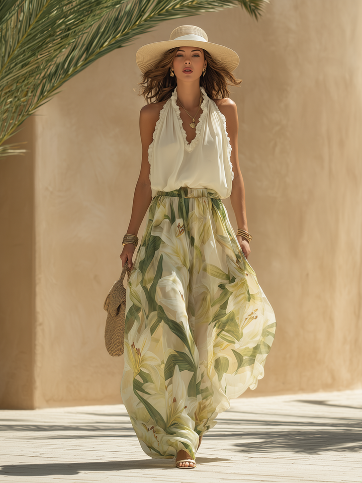 Lyselle | Elegant Airy Set with Floral Print
