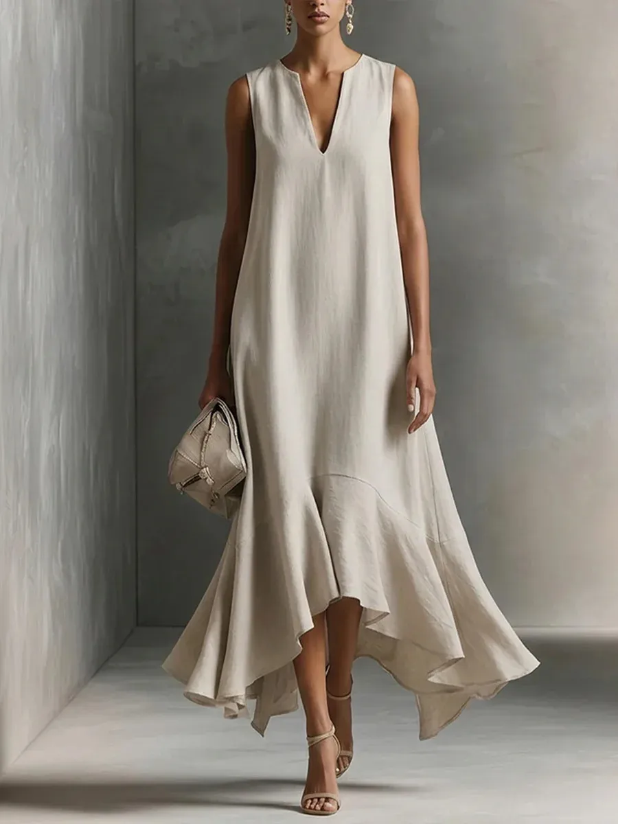 Astra - V-neck Sleeveless Maxi Dress