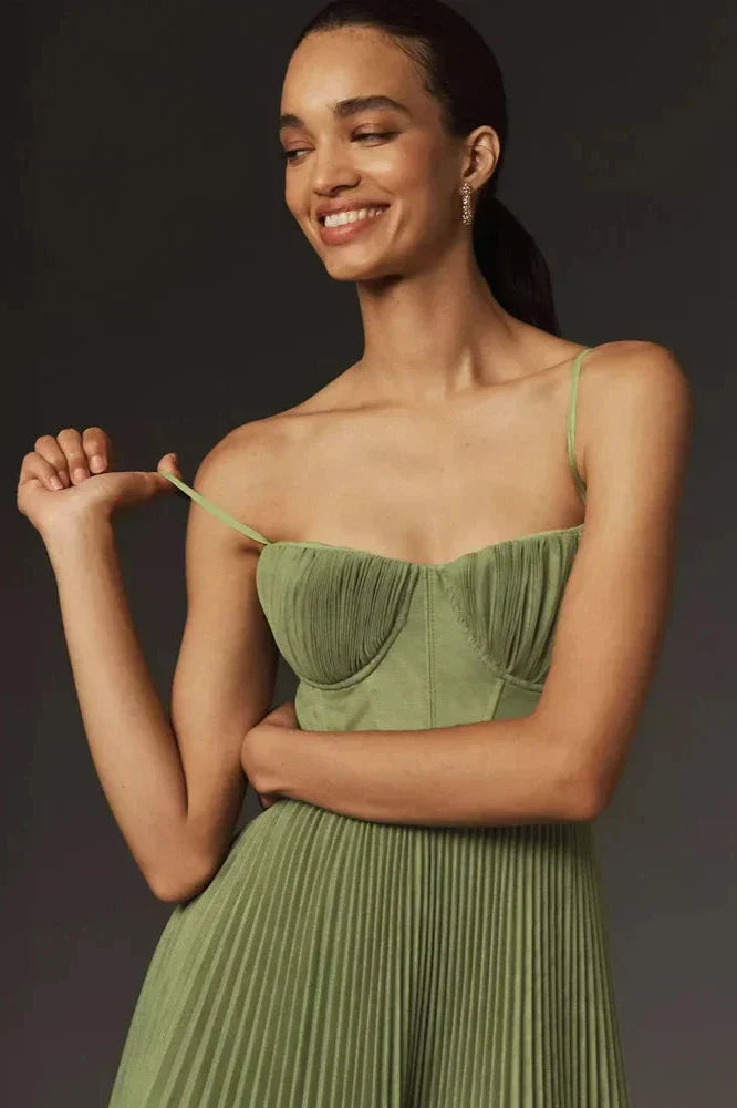 Isabella | Pleated tulle midi dress