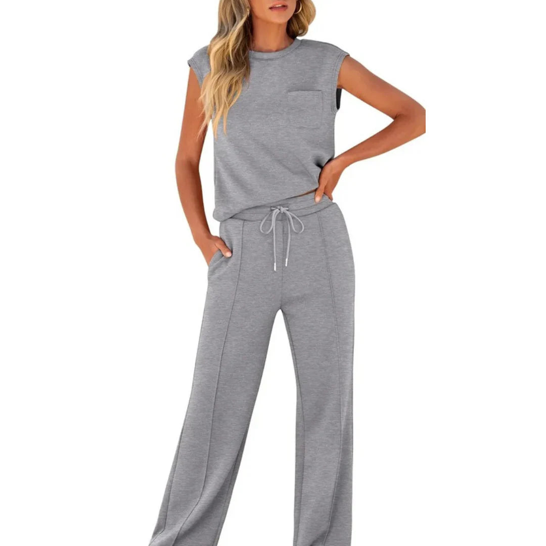 Kaiya | Conjunto casual de verano suave y lounge