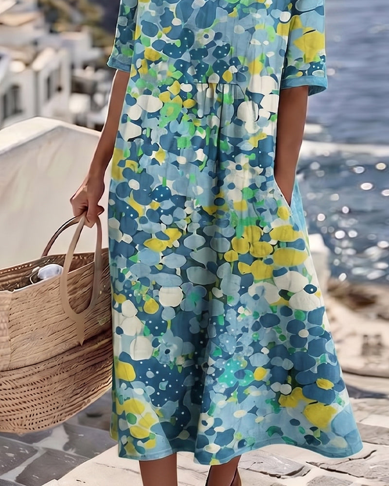 Elena | Loose and Lightweight Floral Midi Dress