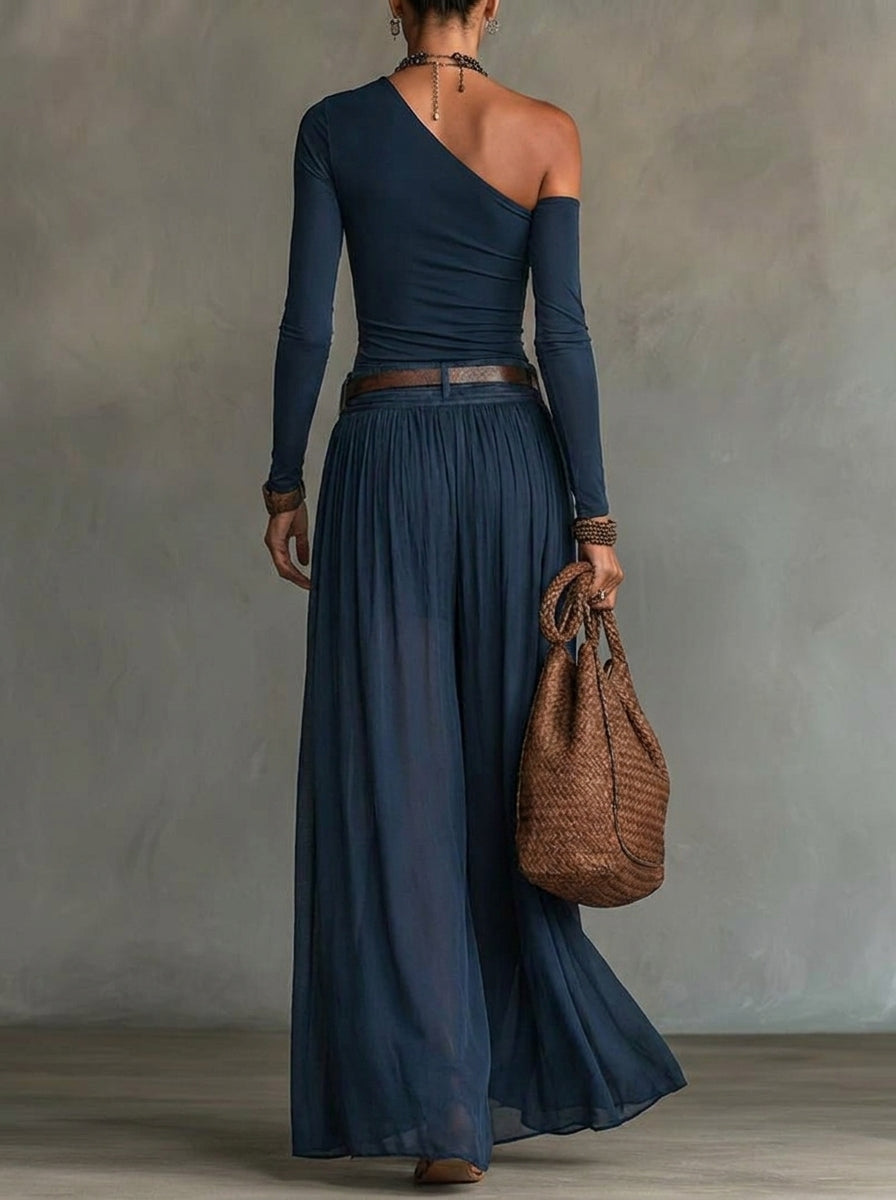 Monika – Navy Slimming Tulle Set