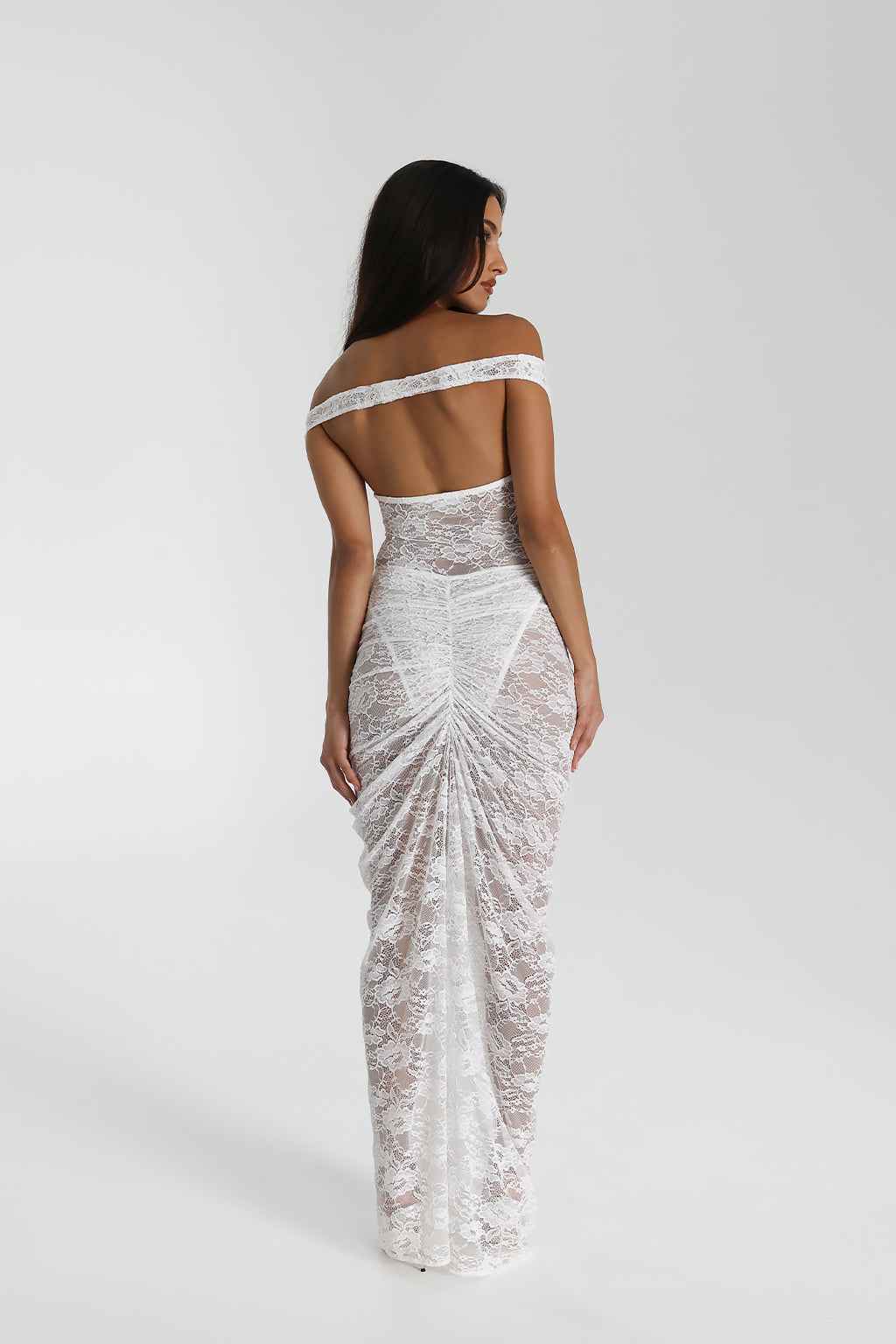 Selune ™ | Off-the-shoulder sheer lace maxi dress