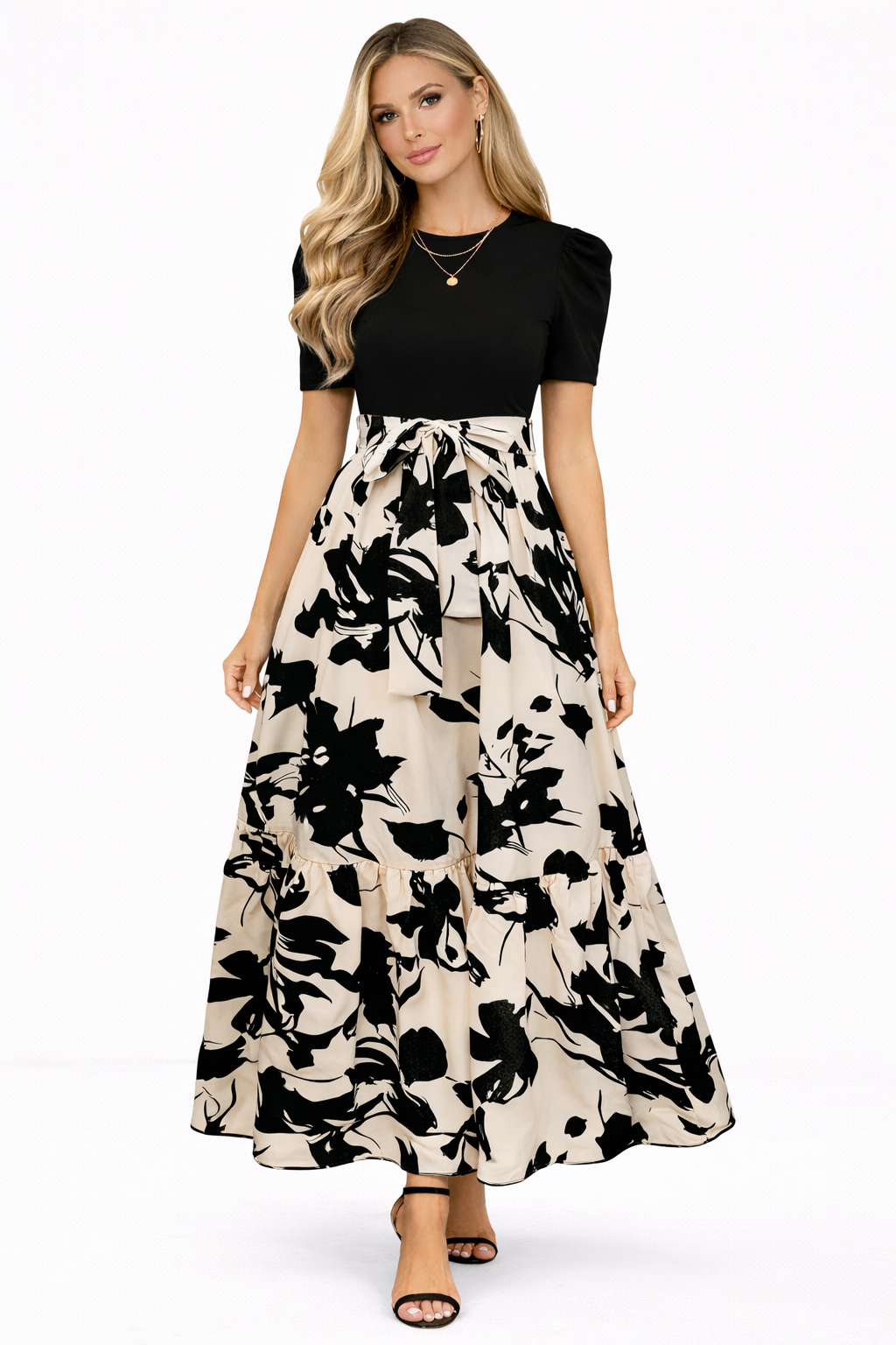 Ainhoa | Elegante vestido l flores y volantes