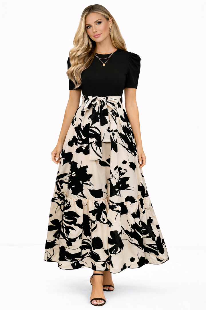 Ainhoa | Elegante vestido l flores y volantes