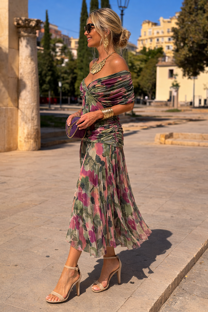 Elegant Maxi Party Dress with Sweetheart Neckline