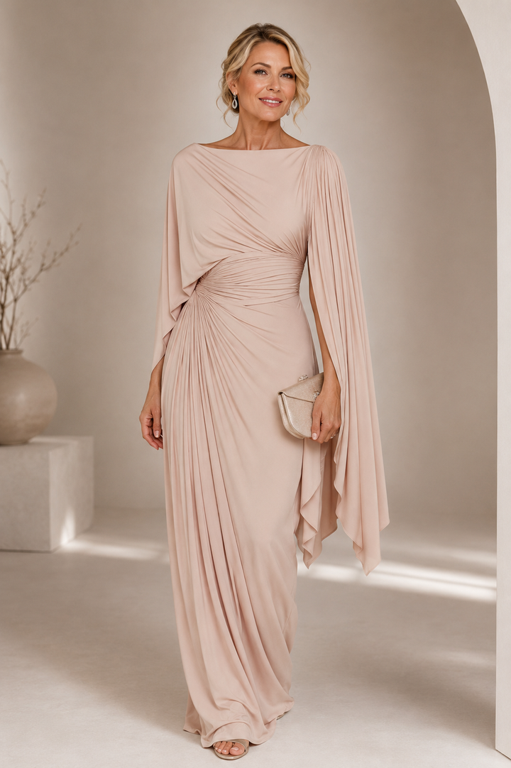 Lyssa – Pleated Drape Maxi Dress