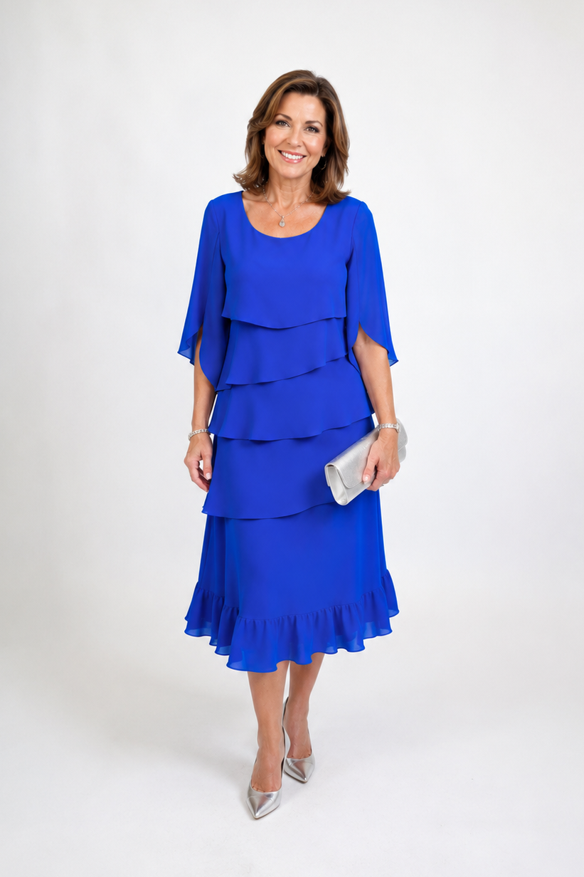 Anna | Elegant Ruffle Midi Dress
