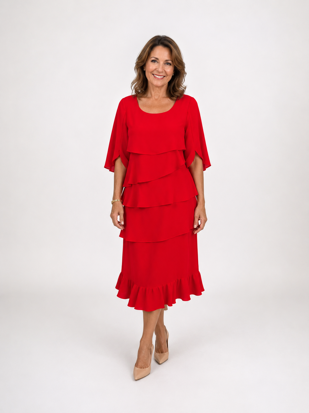 Anna | Elegant Ruffle Midi Dress