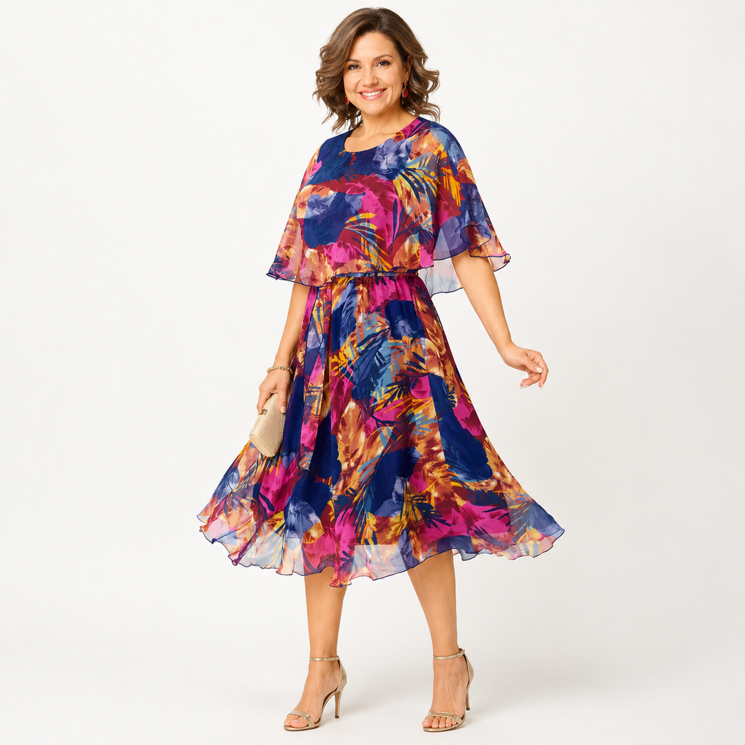 Vivian - Comfortable Plus Size Chiffon Dress