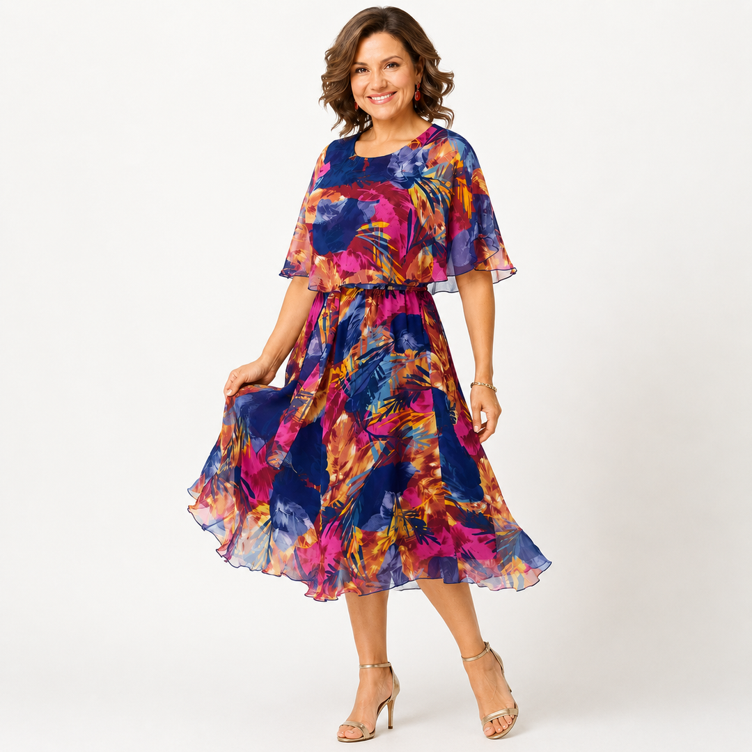 Vivian - Comfortable Plus Size Chiffon Dress