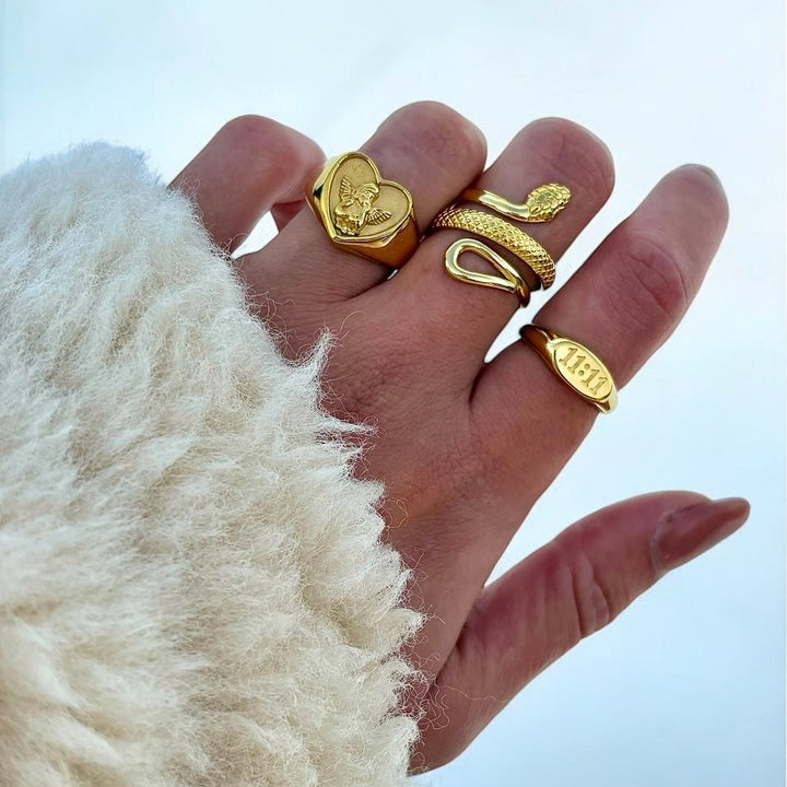 Anillo con diseño de serpiente (ajustable)